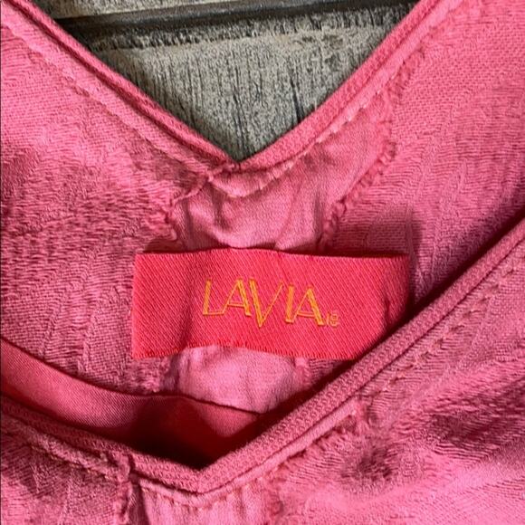 Lavia 18 Pink Floral Overlay Appliqué Sheath Dress - Picture 5 of 7